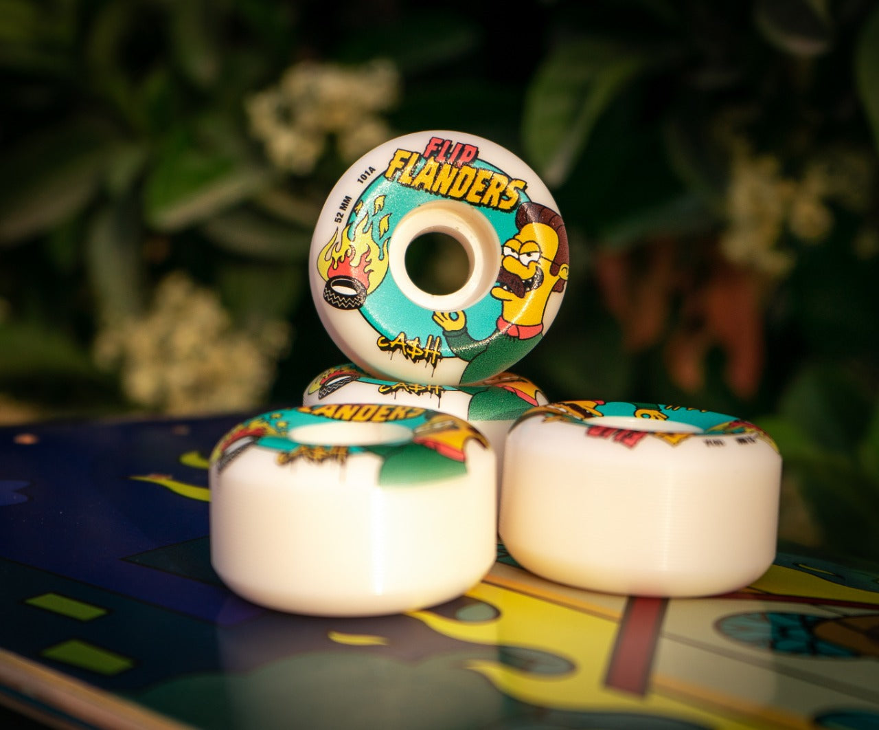 Ruedas de skate set FLIP FLANDERS Pro Cash Wheels 102A Nueva bones formula!