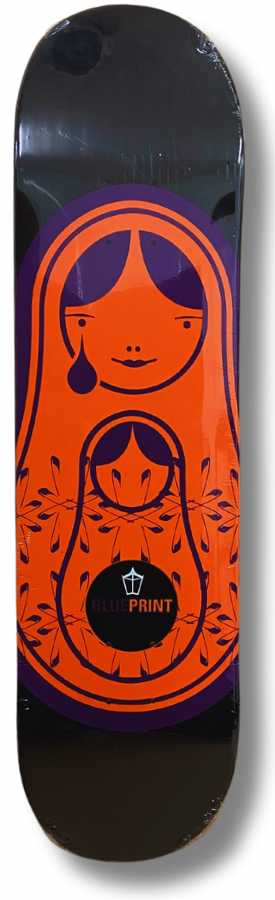 "Babushka ORANGE" Tabla de skate Blueprint con lija cashskate.