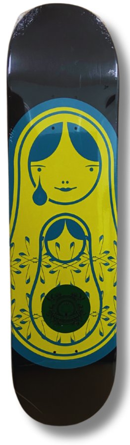 "Babushka YELLOW" Tabla de skate Blueprint con lija cashskate.