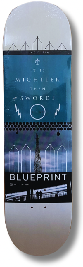 "Quiet SHIER" Tabla de skate Blueprint con lija cashskate.