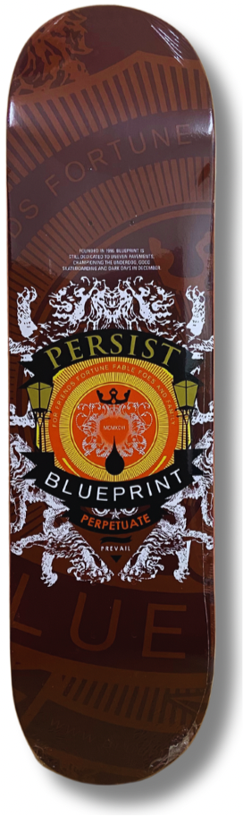 "Courage BROWN" Tabla de skate Blueprint con lija cashskate.
