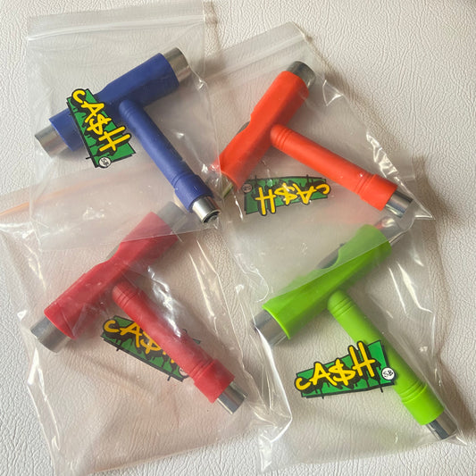 Herramienta de skate T portatil, colores, con sticker cash, Todo en uno!