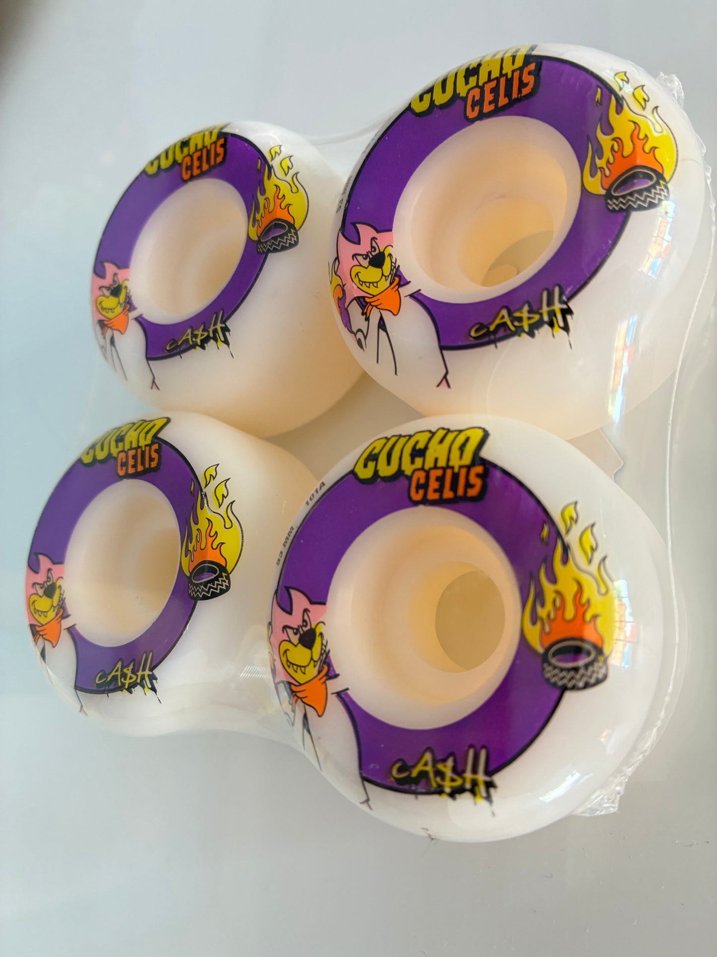 Ruedas de skate set "El Cucho" pro Wheels Cash 102A, Nueva Bones Formula!