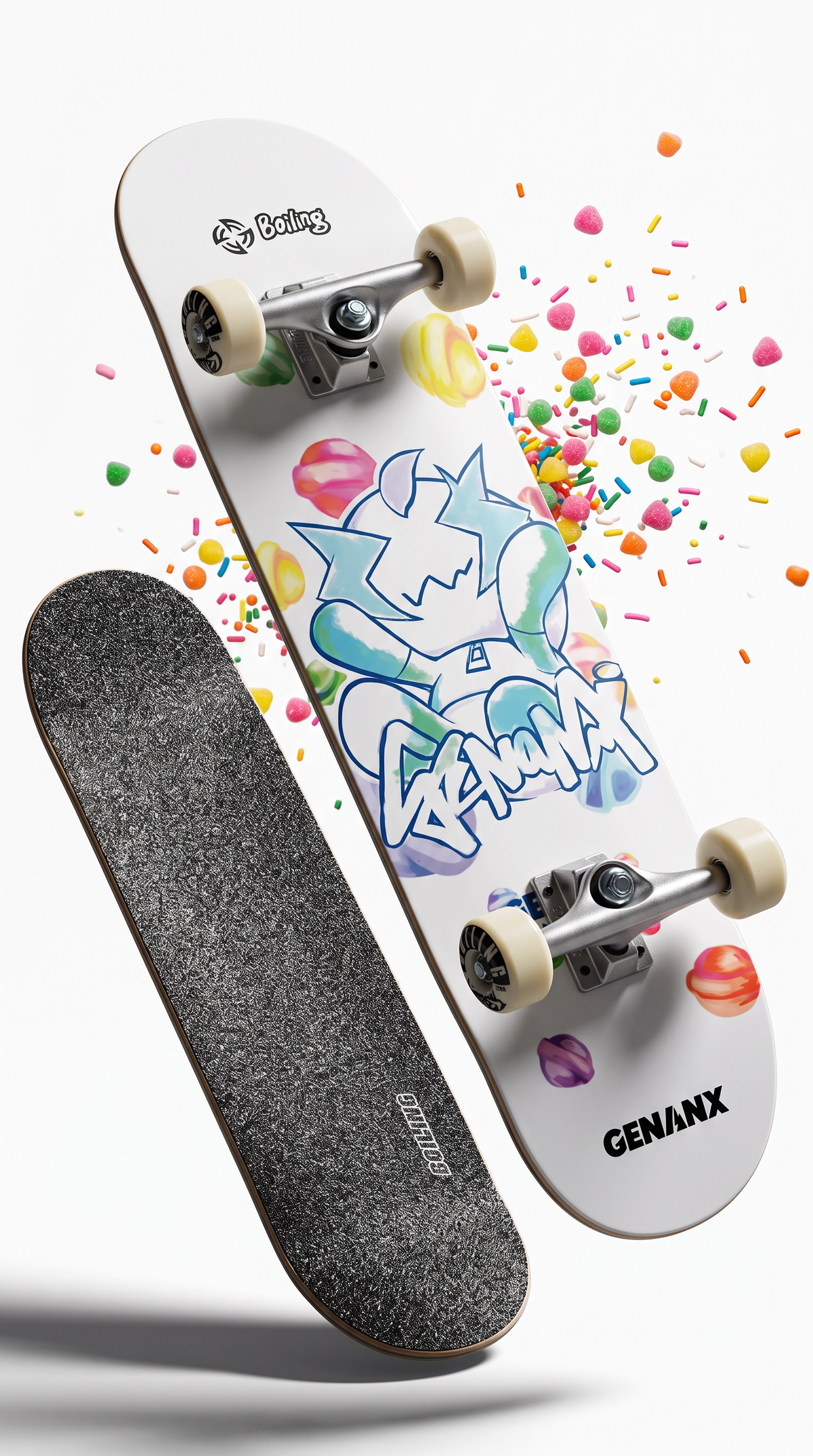 Skate completo Boiling Candy Bot 8.0 tabla y lija