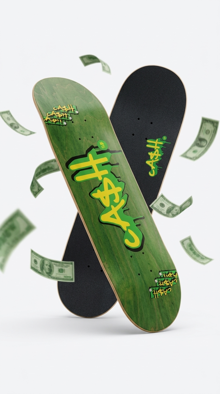Tabla de Skate CASH Tag Verde 8.125 con lija