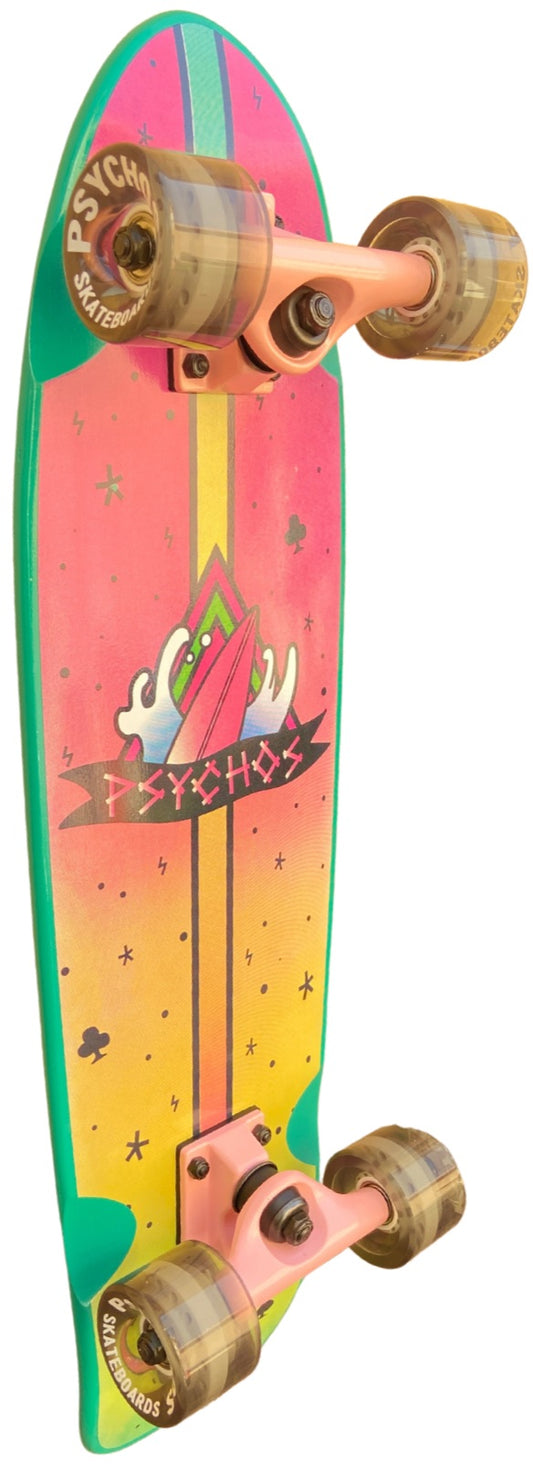 Penny Psychos Snake Green, Tabla de skate completa maple canadiense 🐍
