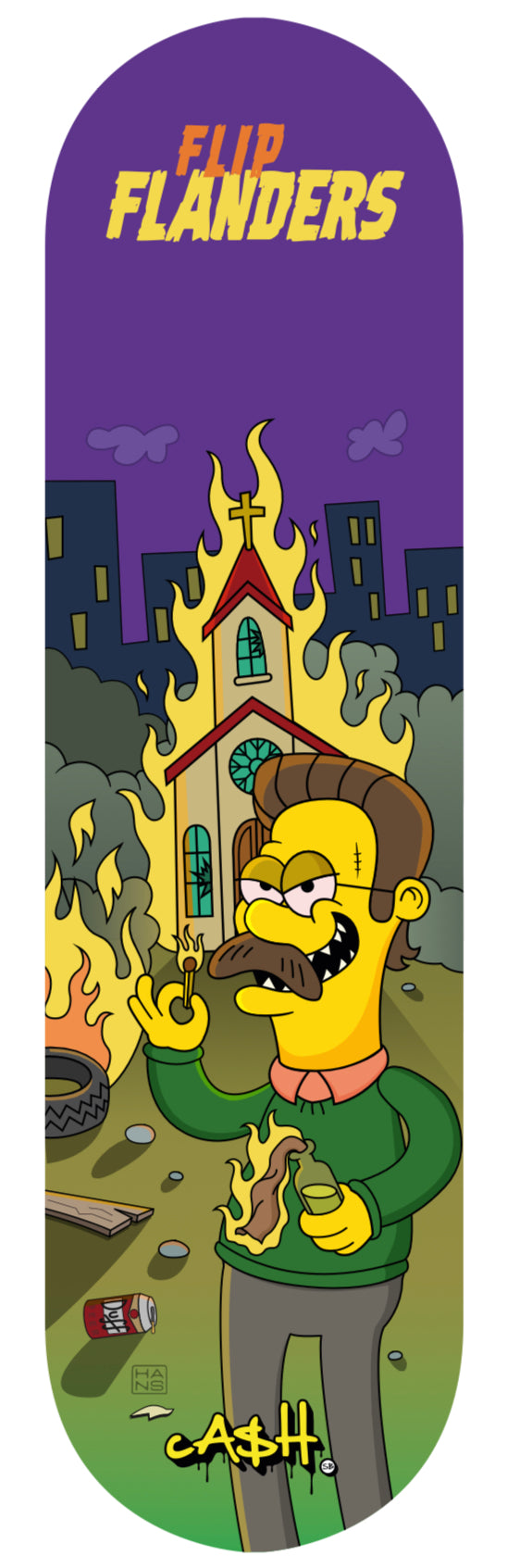 "PRO FLANDERS" Tabla de skate Cash con lija cashskate.