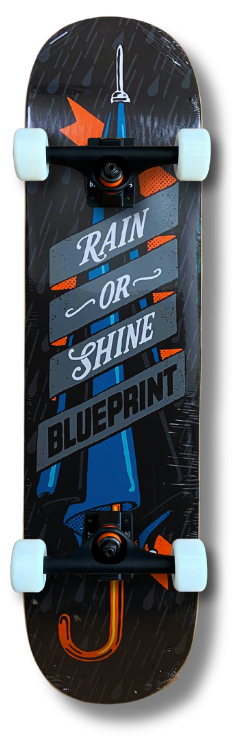 8,0"BLACK rain or shine" Setup Pro Real, Marca Europea + USA, Tabla Skate completo! Ruedas Conicas