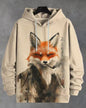Polerón beige Hombre capucha
, XXL Zorro, Oversize, street wear, ligero.