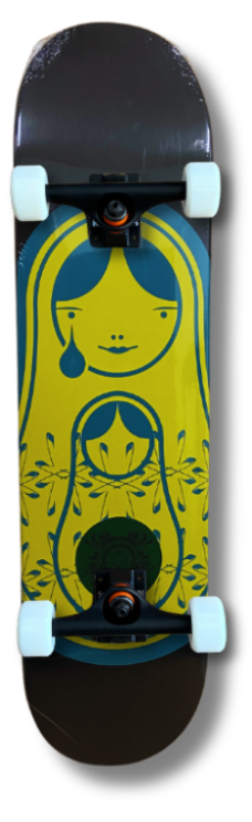 8,0"Babushka YELLOW" Setup Pro Real, Marca Europea + USA, Tabla Skate completo! Ruedas Conicas