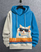 Polerón Celeste Hombre capucha
, XXL Gato, Oversize, street wear, ligero.