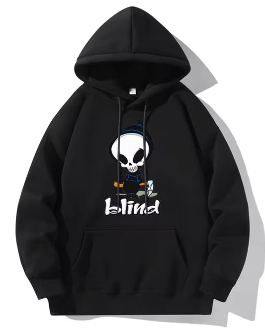 Polerón negro Hombre capucha
, XL BLIND, Oversize, street wear.