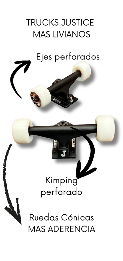 8" Justice tabla Skate completo "BIKE" 🛹 PRO