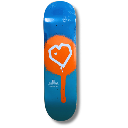 8,5” Blueprint orange “SPRAY HEART” Tabla de skate con lija.