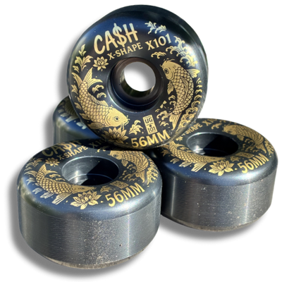 Set 4 Ruedas CASHSKATE KOI 56mm – Gold Series | Nueva Fórmula X101 Equilibradas!