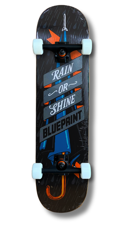 Skate Completo Profesional Blueprint Black Rain or Shine 9x16