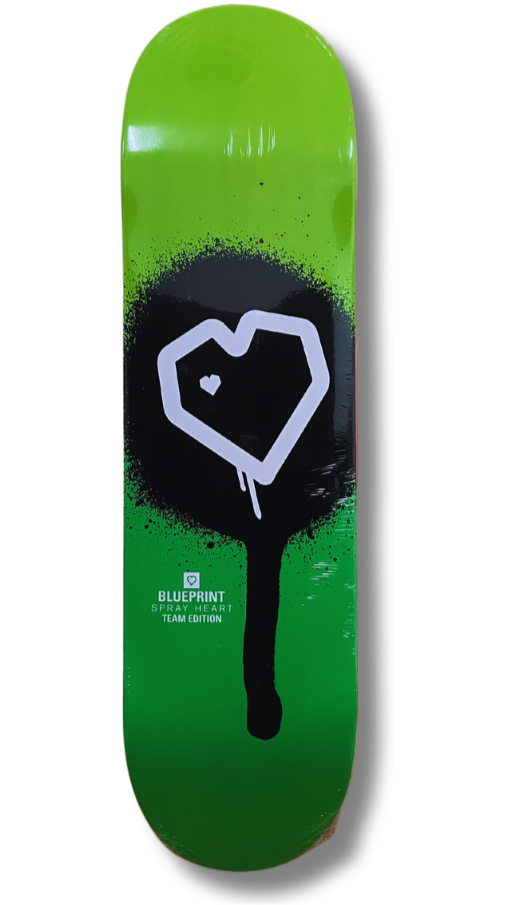 Tabla de Skate Blueprint Spray Heart Green 9x16