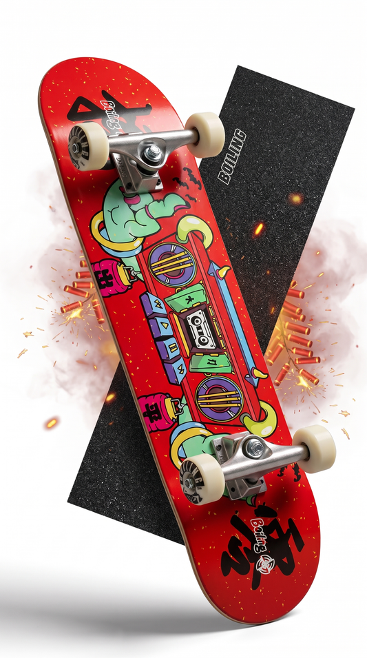 Skate completo Boiling Bass Dragon 8.0 tabla y lija