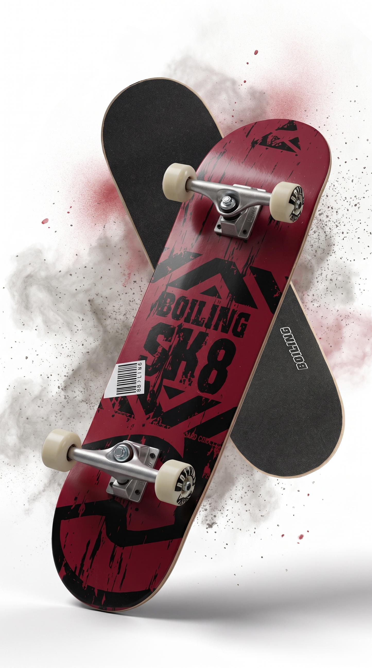 Skate completo Boiling SK8 Red 8.0 tabla y lija