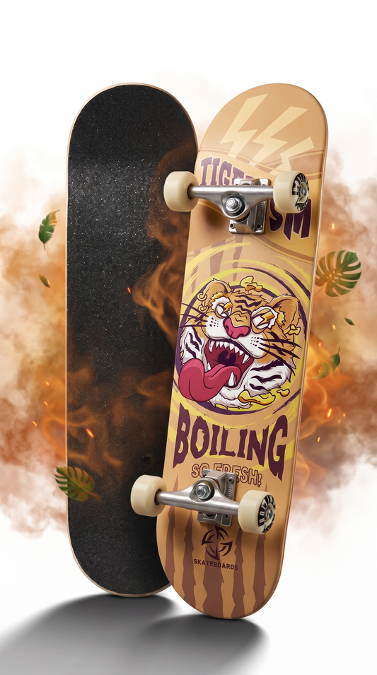Skate completo Boiling Tigerism 8.0 tabla y lija