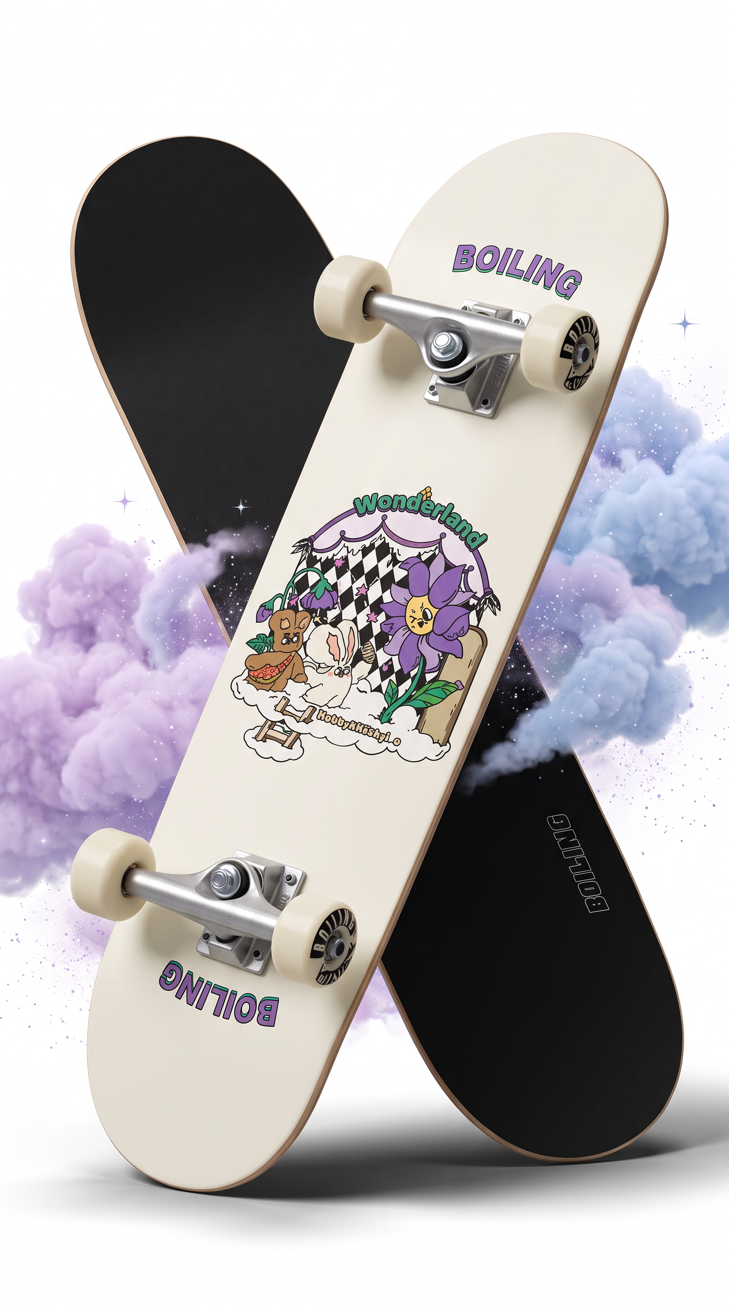 Skate completo Boiling Wonderland Cream 8.0 tabla y lija