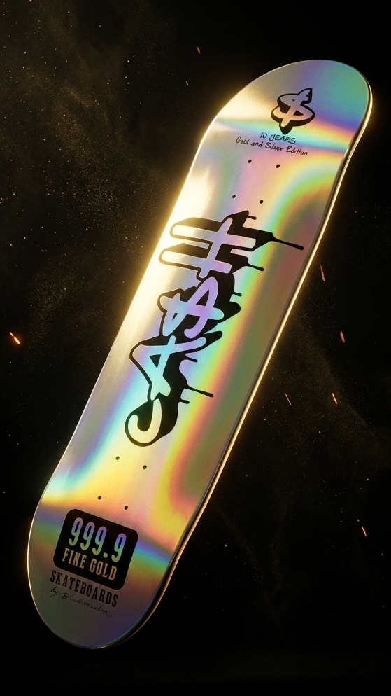 Tabla de Skate CASH Anniversary 13 Fluor Metálico 8.25" y 8.5" + Lija