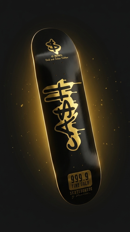 Tabla de skate CASH G&B Gold Digger Anniversary, formato 9:16