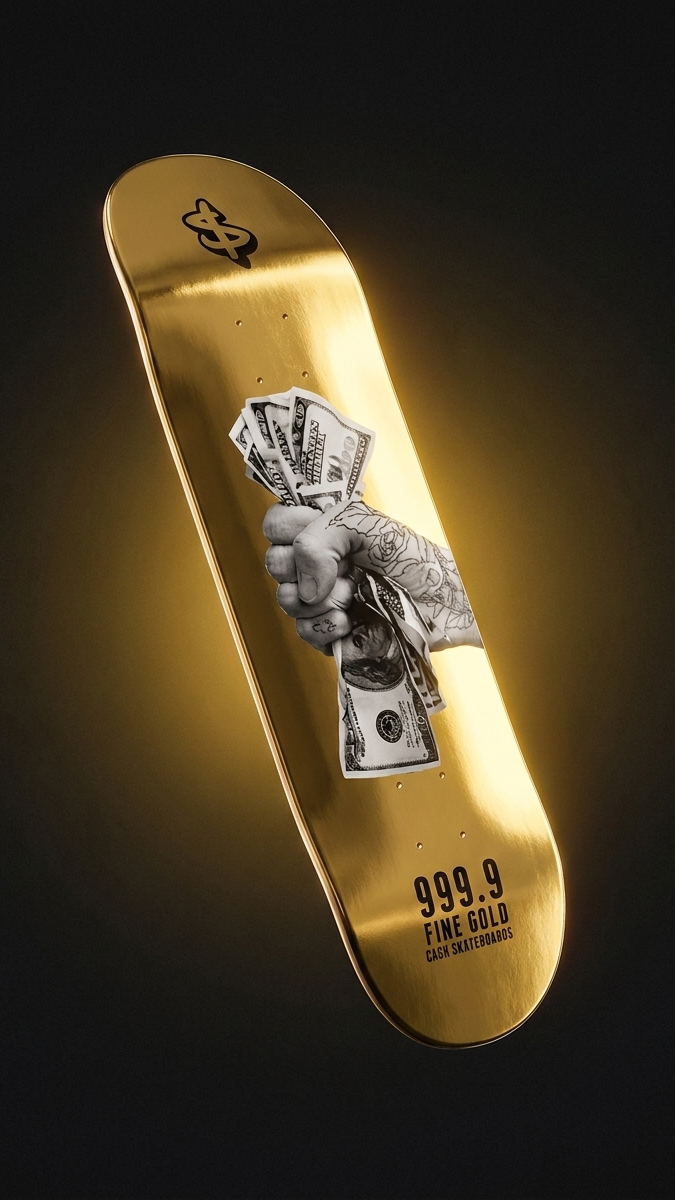 Tabla de skate CASH Gimme The Money, formato 9:16