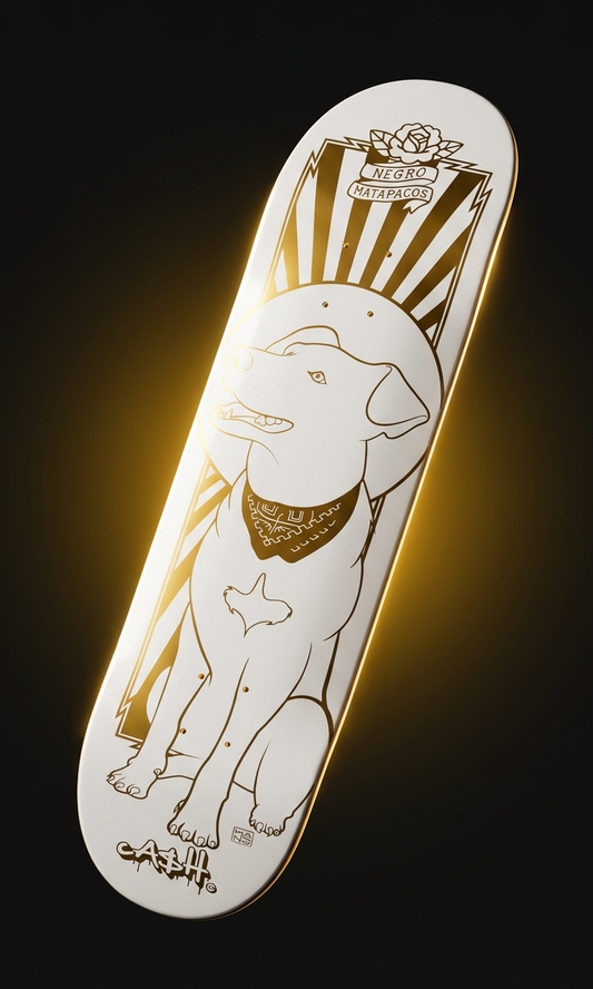 Tabla de skate CASH Matapacos White Gold, formato 3:5