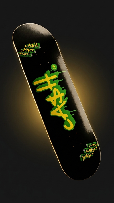 Tabla de skate CASH Stickers, formato 9:16