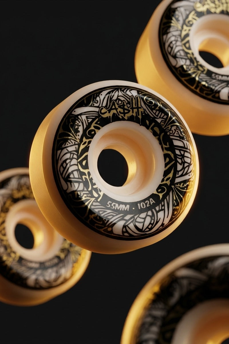 Ruedas de skate CASH Golden 55mm packaging