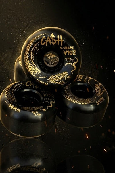 Ruedas de skate CASH Golden Black Snake packaging