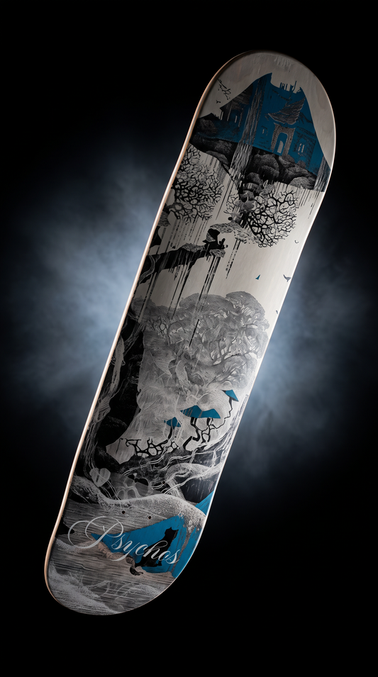 Skate completo Psychos Preludio Élfico 8.1" gráfico paisaje artístico