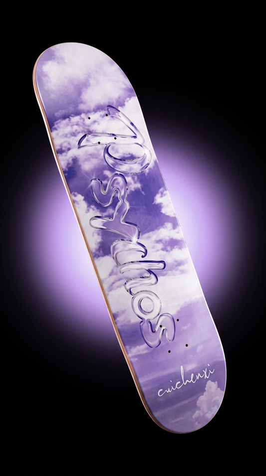 Skate completo Psychos Cielo de Cristal 8.1" gráfico tie dye morado