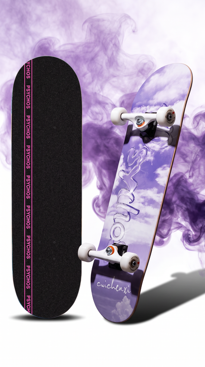 Skate completo Psychos Cielo de Cristal 8.1" tabla armada con trucks y ruedas Psychos