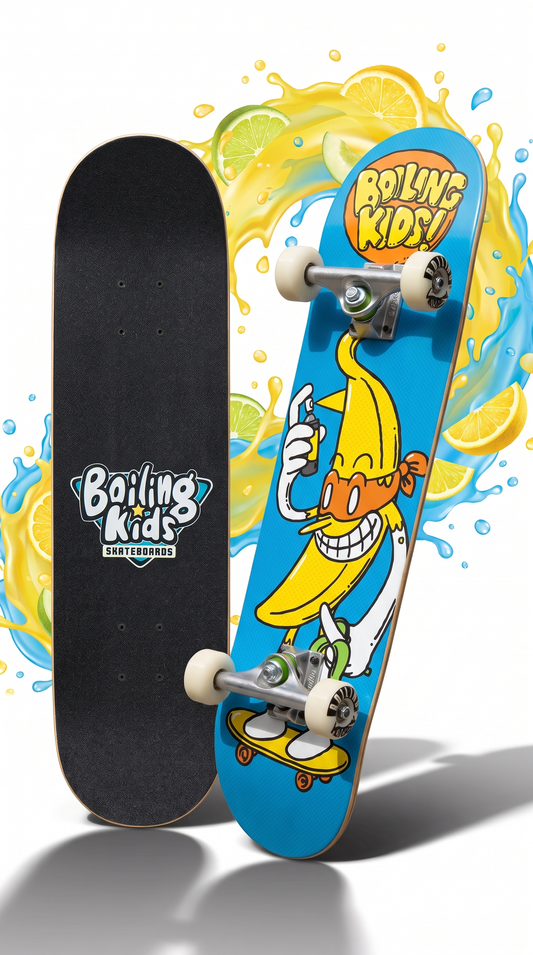 Skate completo Boiling Kids 7.25 Banana, tabla armada con trucks y ruedas