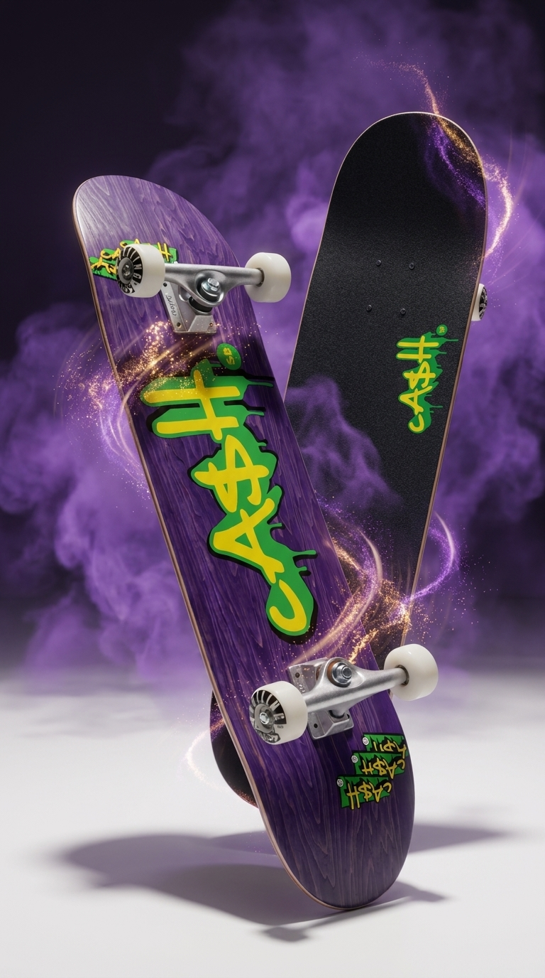 Skate Completo CASH Tag Morado 8.125 con setup Boiling