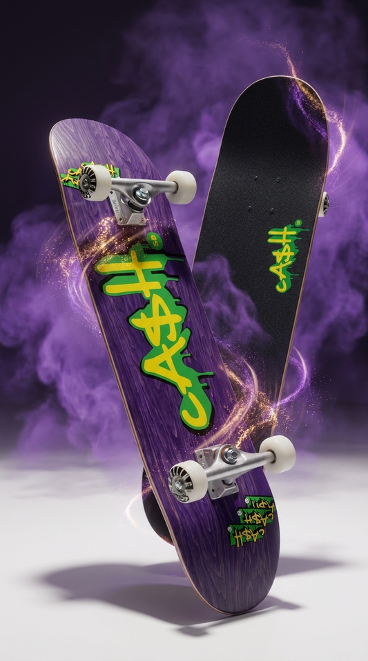 Skate Completo CASH Tag Morado 8.125 con setup Boiling