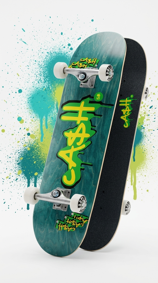 Skate Completo CASH Tag Verde Turquesa 8.125 con setup Boiling