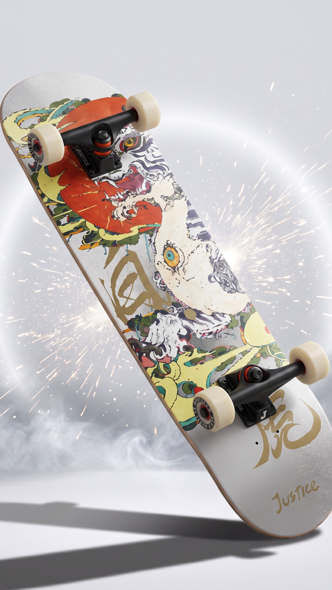 Skate completo Justice White Tiger 8.25"
